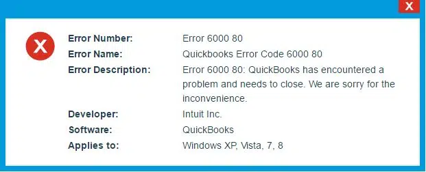 QuickBooks Error Code 6000, 80