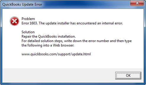 QuickBooks Error 1603