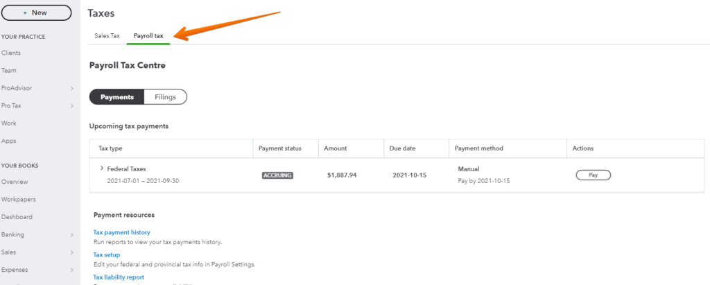 Pay Payroll Taxes in QuickBooks Online.