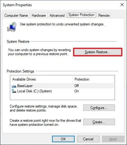 System Restore